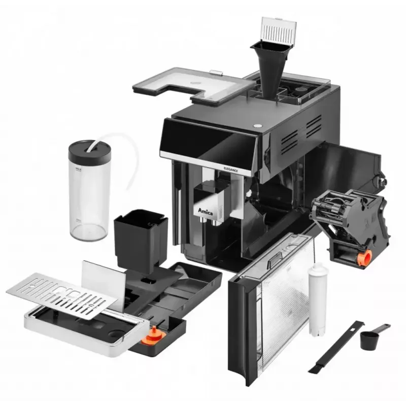 Amica Elegance CM 7011 espresso kafijas aparāts, tērauda dzirnaviņas, integrēta piena putu sistēma