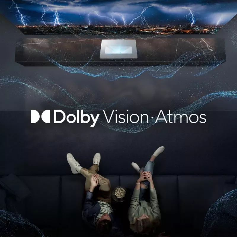 Hisense 120L5ND projektors ar īpaši īsu fokusu 2700 ANSI lūmeni DLP UHD 4K (3840x2160) Melns, Sudrabs 3D
