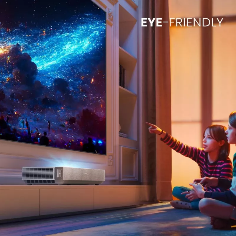 Hisense 120L5ND projektors ar īpaši īsu fokusu 2700 ANSI lūmeni DLP UHD 4K (3840x2160) Melns, Sudrabs 3D