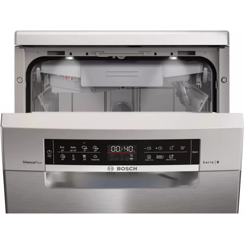 Brīvi stāvoša trauku mazgājamā mašīna Bosch Serie 6 SPS6EMI21E — Šaurā 45 cm, 10 trauku komplekti, 8 programmas, Energoklase B