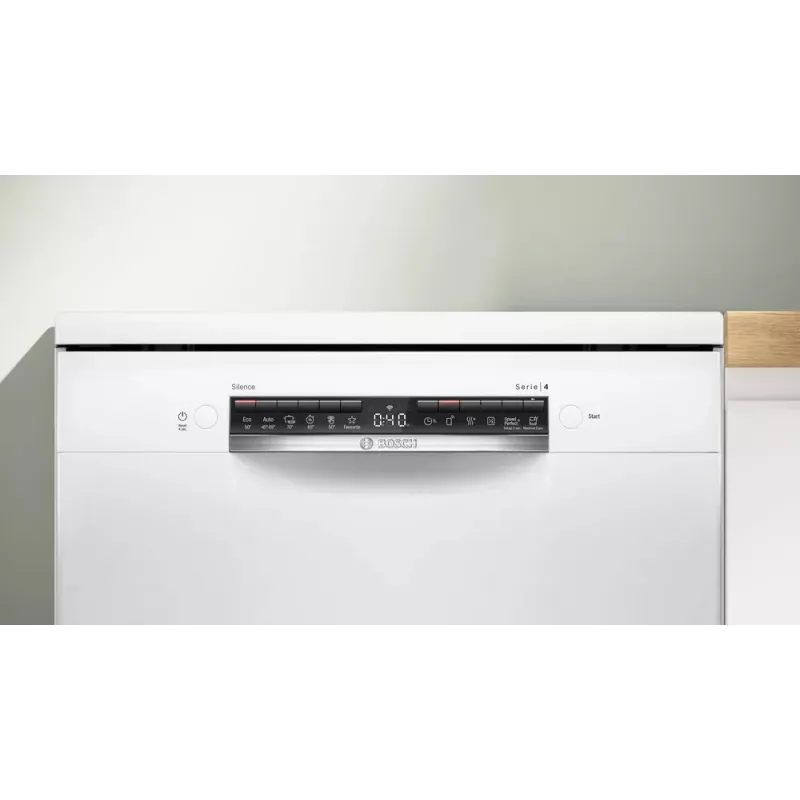 Trauku mazgājamā mašīna Bosch Serie 4 SMS4HVW14E Brīvi stāvoša 60 cm — 14 komplekti, 46 dB, Siltummainis