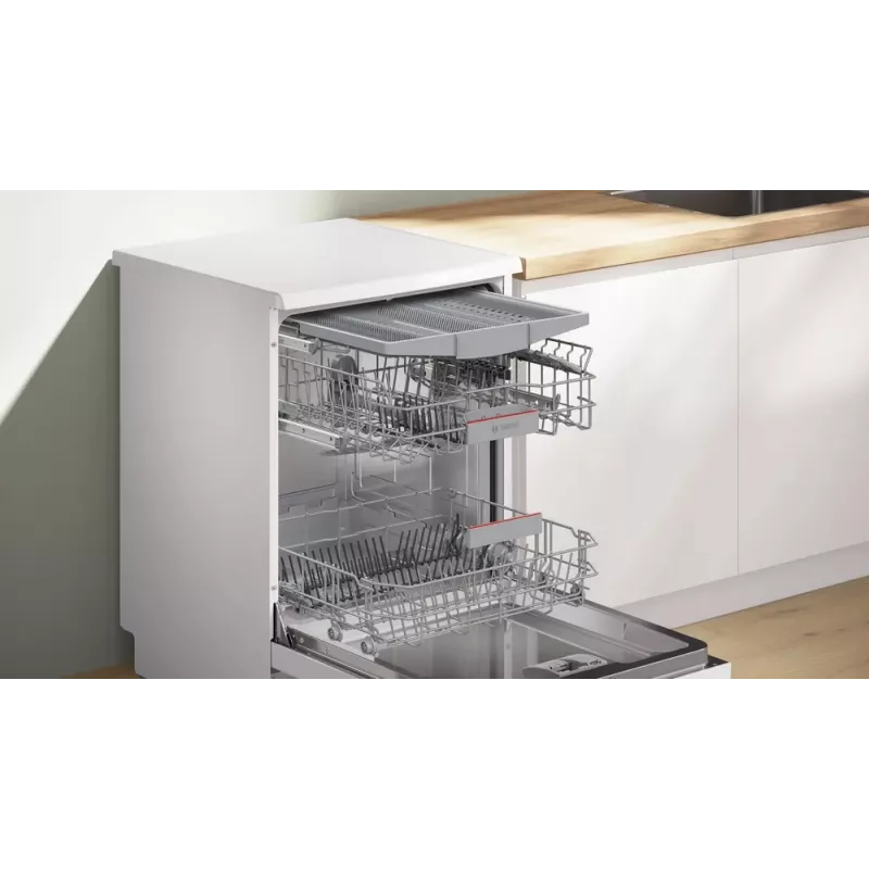 Trauku mazgājamā mašīna Bosch Serie 4 SMS4HVW14E Brīvi stāvoša 60 cm — 14 komplekti, 46 dB, Siltummainis