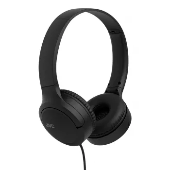Austiņas JVC HA-S33UC vadu galvas saite, 2 draiveri 29.7 mm, 20–20000 Hz, 1.2 m kabelis, iebūvēts mikrofons, melna