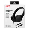 Austiņas JVC HA-S33UC vadu galvas saite, 2 draiveri 29.7 mm, 20–20000 Hz, 1.2 m kabelis, iebūvēts mikrofons, melna