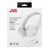 JVC HA-S33UC austiņas ar USB-C, vadu, balss zvaniem un mūzikai, baltas