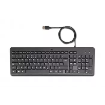 HP 150 vadu tastatūra, pilna izmēra (100%), vadu, USB, mehāniska, QWERTY, melna