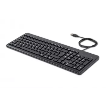 HP 150 vadu tastatūra, pilna izmēra (100%), vadu, USB, mehāniska, QWERTY, melna