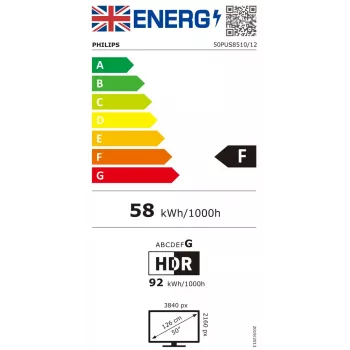 Philips 50PUS8510 127 cm (50 collu) 4K Ultra HD QLED Smart TV Wi-Fi Melns