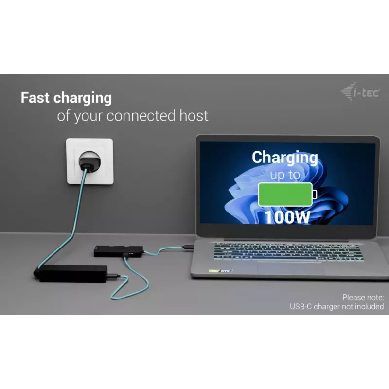 i-tec USB-C Triple 4K HDMI Video Adapter, Power Delivery 100W