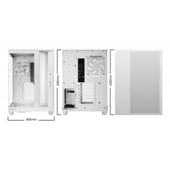 PC korpuss be quiet Light Base 500 LX White Midi Tower ATX/PS2 barošanas bloka atbalsts 3x120 mm priekšā 1x120 mm aizmugurē atbalsta 2.5/3.5 collu diskus 305×436×432 mm