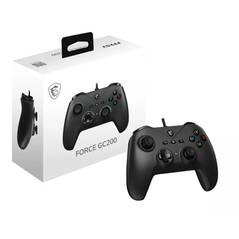 MSI FORCE GC200 Gaming kontrolieris Melns USB Gamepad Analogs/Digitāls Android, PC