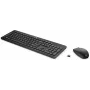 HP 230 bezvadu tastatūras un peles komplekts, pilna izmēra (100%), RF bezvadu, membrānas, melns, pele iekļauta