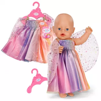 Leļļu kleita ZAPF BABY born Varavīksnes Naktskleita 3–12 gadiem, tekstils, daudzkrāsains, salokāma