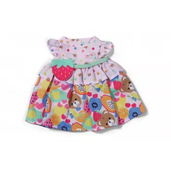 ZAPF BABY born Kleita Fruit lellēm līdz 43 cm, daudzkrāsaina, ar augļu rakstu