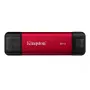 Ārējais SSD Kingston 2TB Dual USB-A/USB-C, USB 3.2 Gen 2, 1050 MB/s lasīšana, 950 MB/s rakstīšana, Melns/Sarkans