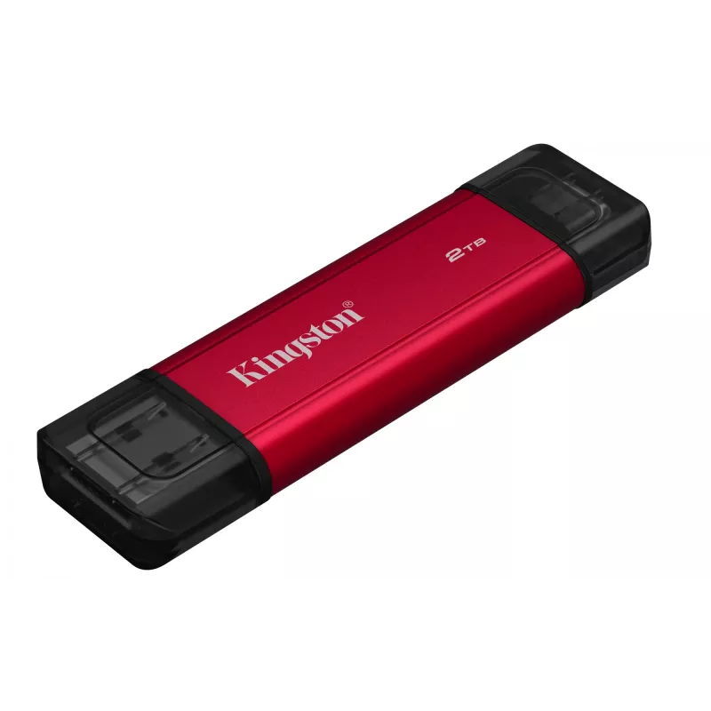 Ārējais SSD Kingston 2TB Dual USB-A/USB-C, USB 3.2 Gen 2, 1050 MB/s lasīšana, 950 MB/s rakstīšana, Melns/Sarkans