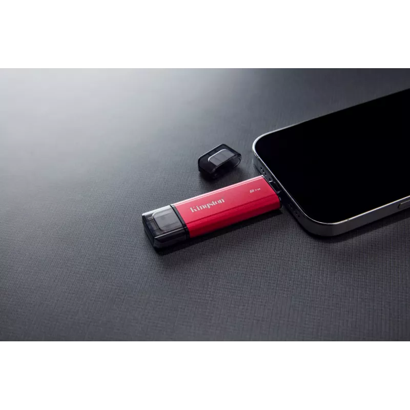 Ārējais SSD Kingston 2TB Dual USB-A/USB-C, USB 3.2 Gen 2, 1050 MB/s lasīšana, 950 MB/s rakstīšana, Melns/Sarkans