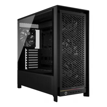 PC korpuss CORSAIR FRAME 5000D RS — Melns, ATX/EATX atbalsts, 3x140 mm priekšējie ventilatori, rūdīts stikls, 250×556×542 mm