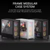 PC korpuss CORSAIR FRAME 5000D RS — Melns, ATX/EATX atbalsts, 3x140 mm priekšējie ventilatori, rūdīts stikls, 250×556×542 mm