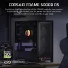 PC korpuss CORSAIR FRAME 5000D RS — Melns, ATX/EATX atbalsts, 3x140 mm priekšējie ventilatori, rūdīts stikls, 250×556×542 mm