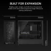 PC korpuss CORSAIR FRAME 5000D RS — Melns, ATX/EATX atbalsts, 3x140 mm priekšējie ventilatori, rūdīts stikls, 250×556×542 mm