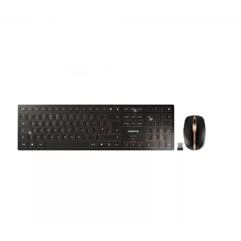 CHERRY DW 9100 SLIM bezvadu tastatūra un pele, RF Wireless + Bluetooth, QWERTY, melna