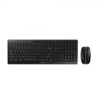 CHERRY Stream Desktop Recharge bezvadu tastatūras un peles komplekts, uzlādējams, QWERTY angļu, melns