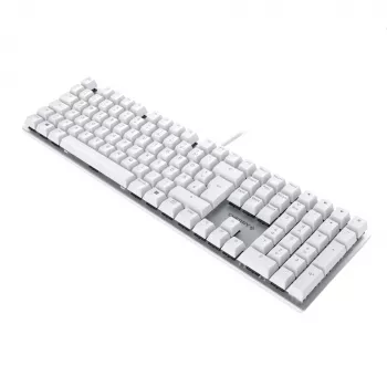 Tastatūra CHERRY KC 200 MX universāla USB QWERTZ vācu baltā mehāniskā 109 taustiņi