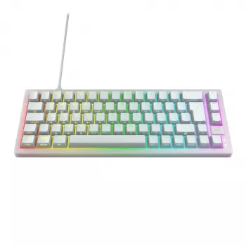 CHERRY K5V2 Kompakta tastatūra Gaming USB QWERTZ Baltā 68 taustiņi RGB LED