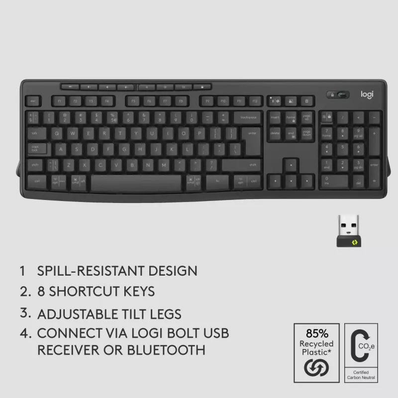 Logitech MK370 Combo for Business bezvadu tastatūra un pele, pilna izmēra QWERTZ
