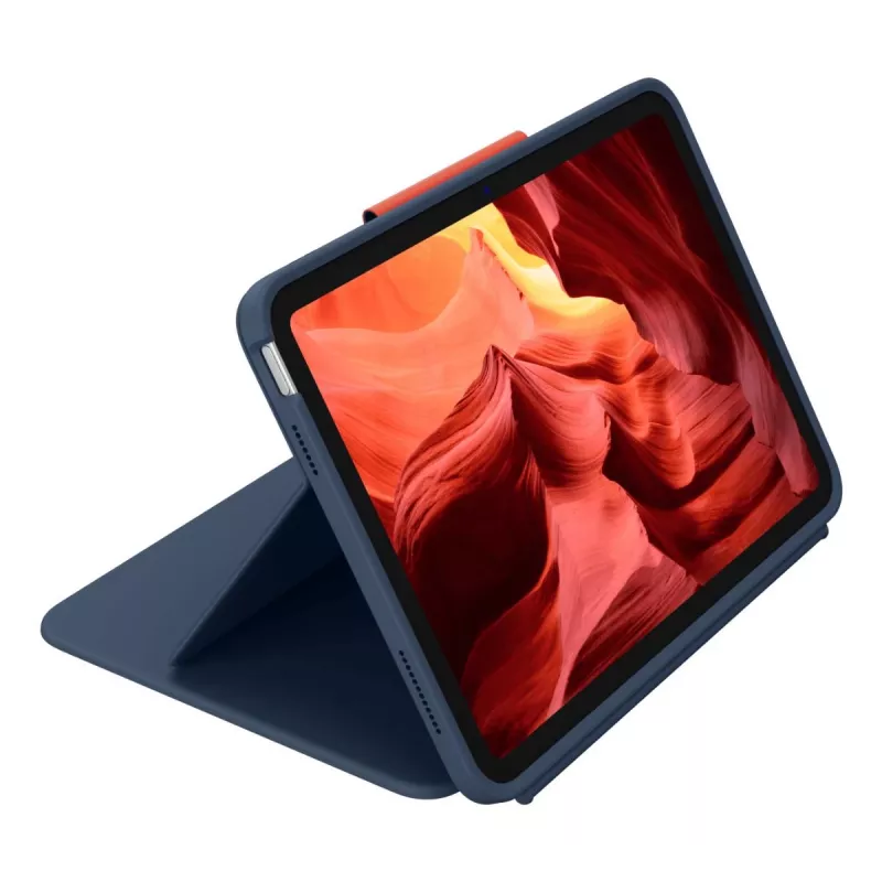 Klaviatūras maciņš Logitech Rugged Combo 4 Touch QWERTZ Vācu Smart Connector Zils iPad 10. paaudzei (A16) Trackpad Dokstacija 256×195×20 mm