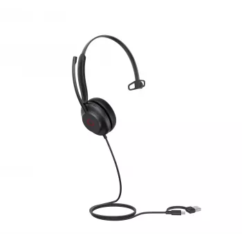 Yealink UH35 Mono UC USB-C/A austiņas, vadu, 20 - 20000 Hz, zvaniem/mūzikai, 96.5 g, melnas