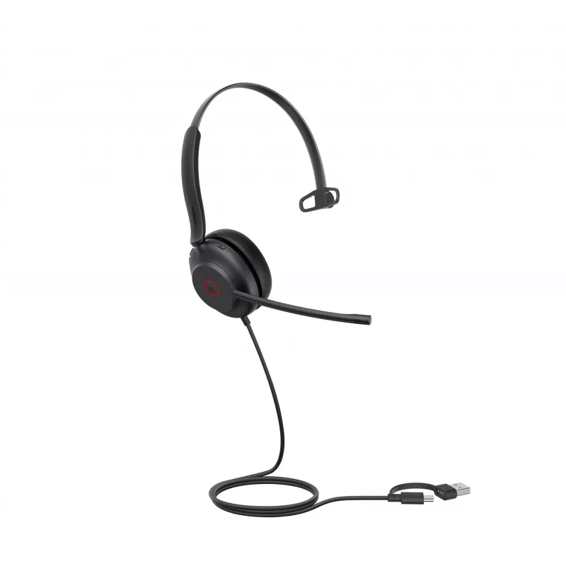 Yealink UH35 Mono UC USB-C/A austiņas, vadu, 20 - 20000 Hz, zvaniem/mūzikai, 96.5 g, melnas