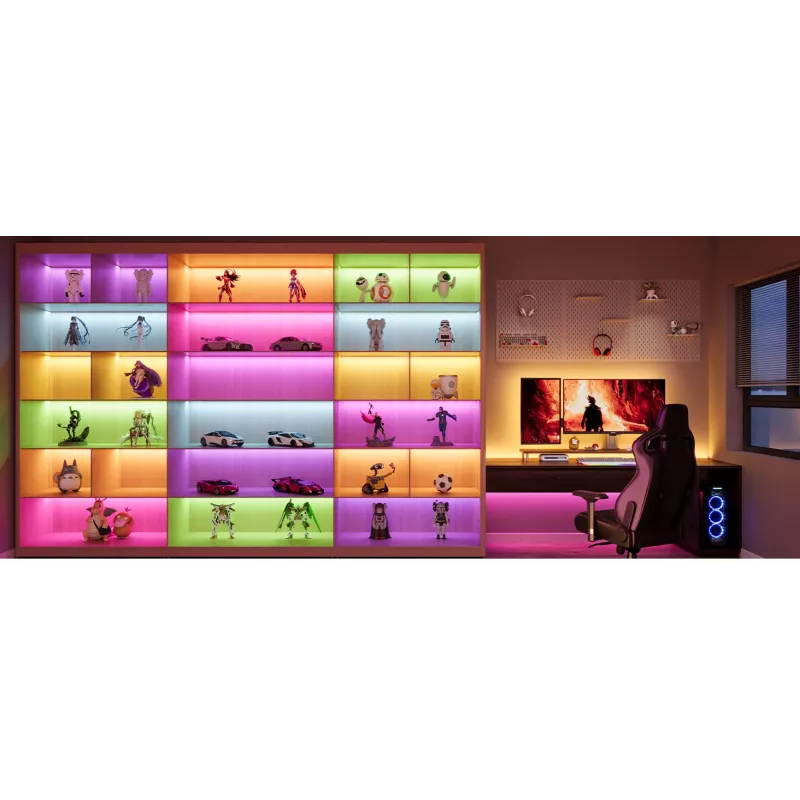 Govee Strip Light S viedā LED lente 5m — Wi‑Fi/Bluetooth, RGBIC, 5000 mm, balta