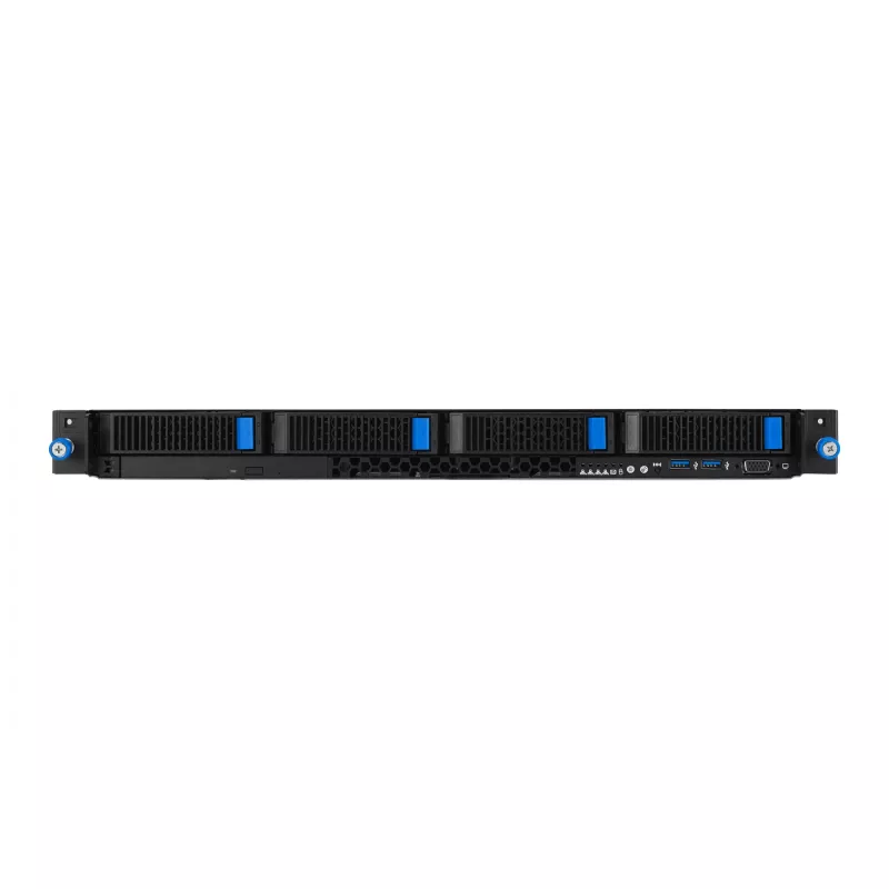 Rack serveris ASUS RS300-E12-RS4, 1U, Intel C262, LGA1700, Xeon E-2400, 4x karstā maiņa 3,5 collu sloti, 450W barošanas bloks, DDR5 UDIMM līdz 128GB