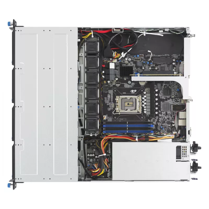 Rack serveris ASUS RS300-E12-RS4, 1U, Intel C262, LGA1700, Xeon E-2400, 4x karstā maiņa 3,5 collu sloti, 450W barošanas bloks, DDR5 UDIMM līdz 128GB