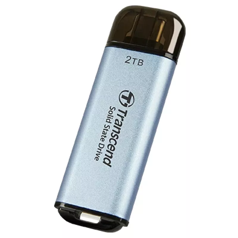 Transcend ESD300C 2TB portatīvais SSD disks USB Type-C 3D NAND Flash debeszilā krāsā