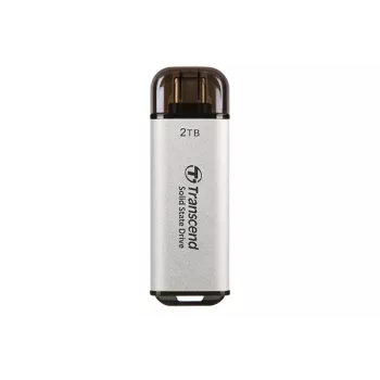 Transcend ESD300 2TB pārnēsājams SSD disks – USB Type-C – 3D NAND Flash – Sudraba