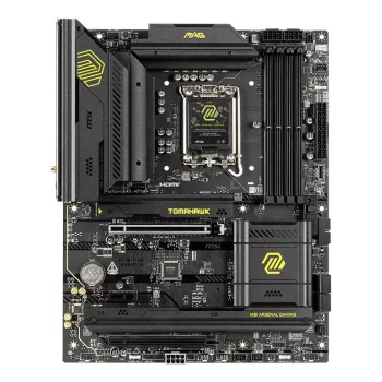 Mātesplate MSI MAG B860 TOMAHAWK WIFI — Intel B860, LGA 1851, ATX, DDR5, 4x DIMM, 3x M.2, Wi‑Fi 7, 5GbE