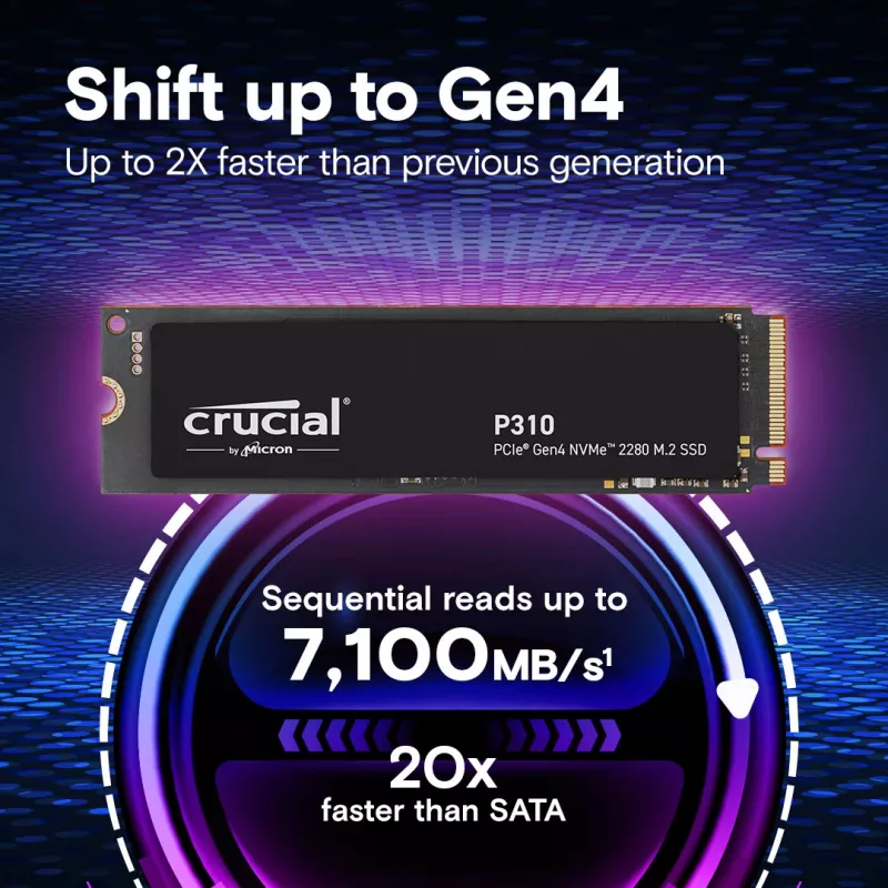 Crucial P310 2TB PCIe Gen4 x4 M.2 2280 NVMe SSD