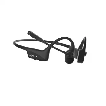 Austiņas Shokz OpenComm2 UC 2025 — bezvadu kaula vadības auss āķa austiņas, 16 h sarunu laiks, USB Type-A/Type-C, ANC, 29 m diapazons, melna