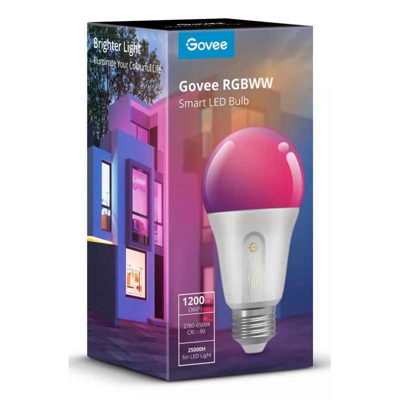 Gudrā spuldze Govee H60093C1 1200 lm, Wi‑Fi & Bluetooth, 12 W, E26, balta