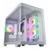 FSP S380-WA korpuss Mini Tower mITX, mATX Balts ARGB, Mikro Tornis, PC, Balts, micro ATX, Mini-ITX, SPCC, Rūdīts stikls, Gaming