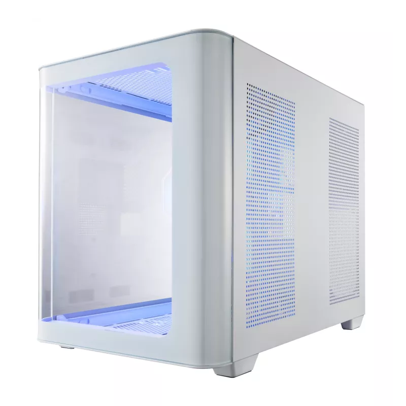 FSP S380-WA korpuss Mini Tower mITX, mATX Balts ARGB, Mikro Tornis, PC, Balts, micro ATX, Mini-ITX, SPCC, Rūdīts stikls, Gaming