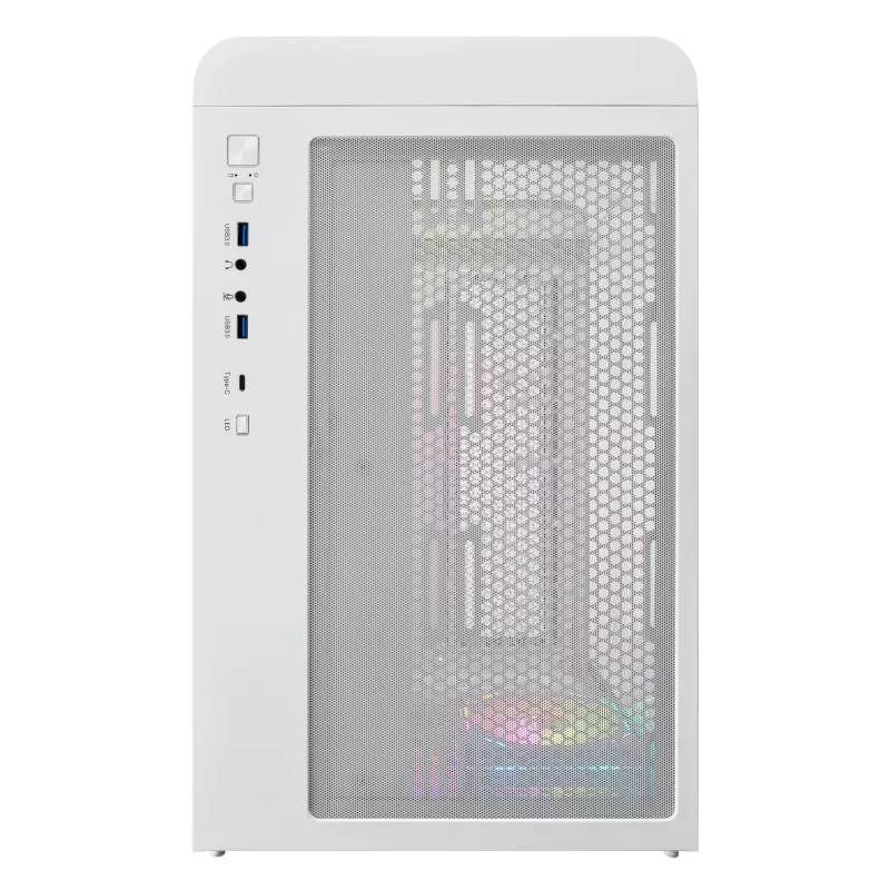 FSP S380-WA korpuss Mini Tower mITX, mATX Balts ARGB, Mikro Tornis, PC, Balts, micro ATX, Mini-ITX, SPCC, Rūdīts stikls, Gaming