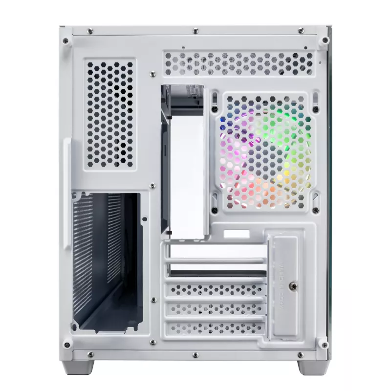 FSP S380-WA korpuss Mini Tower mITX, mATX Balts ARGB, Mikro Tornis, PC, Balts, micro ATX, Mini-ITX, SPCC, Rūdīts stikls, Gaming