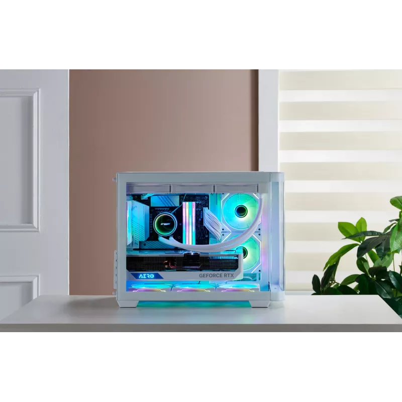FSP S380-WA korpuss Mini Tower mITX, mATX Balts ARGB, Mikro Tornis, PC, Balts, micro ATX, Mini-ITX, SPCC, Rūdīts stikls, Gaming