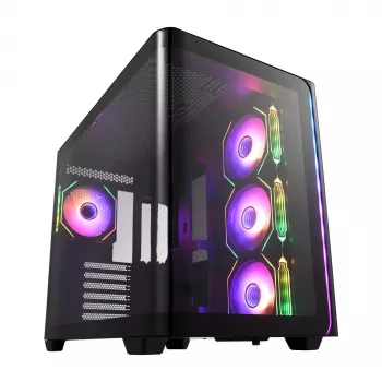 FSP M580-BA Midi Tower korpuss mITX, mATX, ATX Melns ARGB