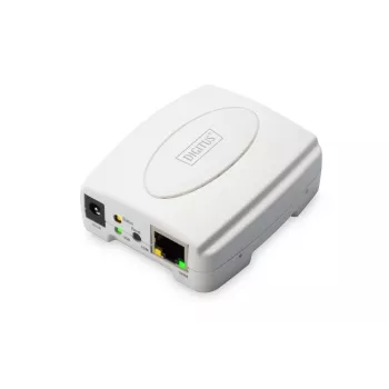 DIGITUS USB drukas serveris, 1 ports, 1x RJ45, 1x USB A, USB 2.0, visām izplatītākajām OS