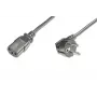 DIGITUS Strāvas vads, CEE 7/7 (F tips) 90° leņķis - C13 M/F, 5m H05VV-F3G 1,0mm² melns